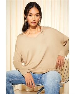 Туника из мягкого джерси с длинными рукавами и V-образным вырезом Friends like these