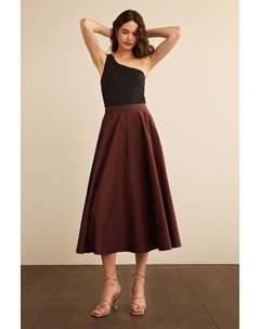 Юбка миди из 100% хлопка, коричневый Next