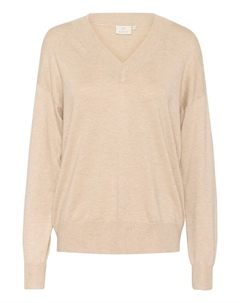 Тонкий вязаный свитер Sweater Lena, светло-бежевый Kaffe
