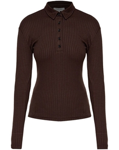 Рубашка-поло из рубчатой вязки, коричневый Rag & bone