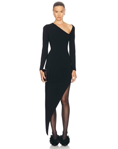 Асимметричное платье с длинными рукавами, черный Alexander wang