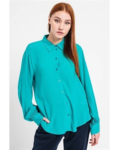 Рубашка с овальным подолом, зеленый Esprit