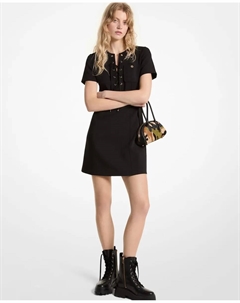 Короткое платье с кружевным вырезом, черный Michael michael kors