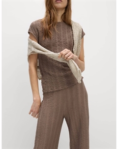 Текстурированный топ с короткими рукавами, цвет Mocha Marks & spencer