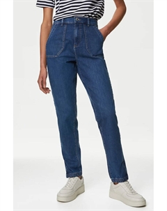 Прямые джинсы с высокой талией, синий Marks & spencer