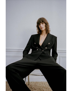 Двубортный пиджак специального пошива, черный Zara