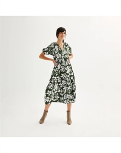 Женское платье миди с эластичными рукавами, цвет Pine Green Blooms Sonoma goods for life