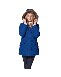 Женская парка больших размеров с отделкой из искусственного меха, цвет Marine Blue Ellos