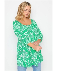 Блузка реглан в стиле бохо, зеленый Yours curve