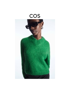 Женский свитер с V-образным вырезом из смесового мохера, зеленый Cos