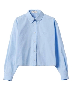Рубашка женская светло-голубая Miu miu