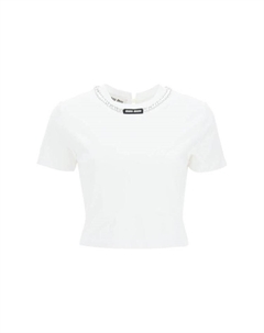 Укороченный топ женский белый Miu miu