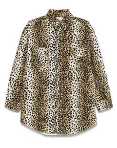 Рубашка с леопардовым принтом, черный Blumarine