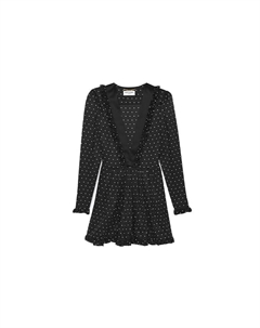 Платье с длинными рукавами женское черное Saint laurent