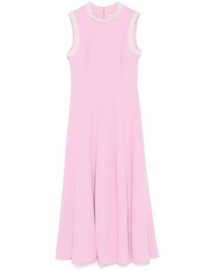 Платье миди из крепа с отделкой из искусственного жемчуга, розовый Self-portrait