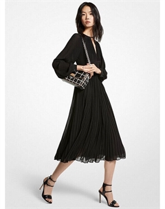 Платье-миди Pleated Georgette, черный Michael michael kors