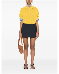 Плиссированная мини-юбка, синий Miu miu