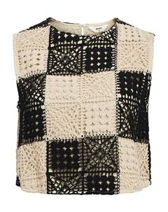 Вязаный топ SELMA, кремовый Object