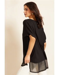 Туника с короткими рукавами и V-образным вырезом, черный Friends like these