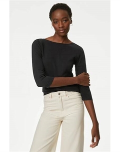 Узкая блузка с рукавами 3/4, черный Marks & spencer