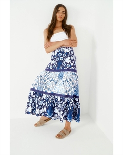 Фактурная юбка макси с отделкой связанной крючком, мультиколор Next