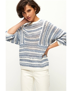 Свитер с длинными рукавами и декоративными швами, синий Next