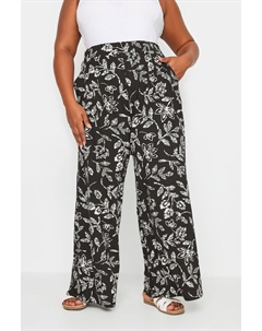 Широкие брюки из джерси с принтом Vine, черный Yours