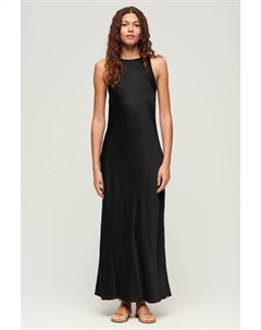 Атласное платье миди-гонщицы, черный Superdry