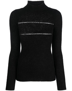 Джемпер с прозрачными вставками, черный Msgm