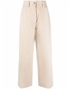 Прямые брюки с завышенной талией, нейтральный цвет Aspesi