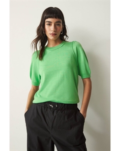 Трикотажная блузка с короткими рукавами и круглым вырезом, зеленый Next