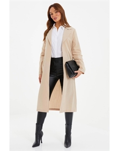 Тренч с завязкой на талии, бежевый Quiz
