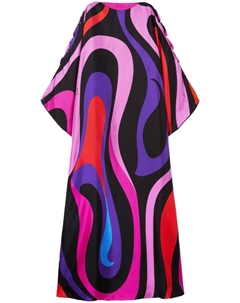 Шелковое платье с принтом Marmo, фиолетовый Pucci