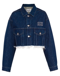 Укороченная джинсовая куртка, синий Miu miu