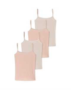 Комплект из 4 топов-спагетти из хлопкового кружева, цвет Orange Beige Schiesser