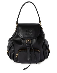 Кожаный рюкзак, черный Miu miu