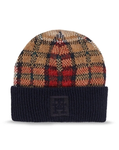 Шапка TommyCheck Beanie, темно-синий Tommy hilfiger