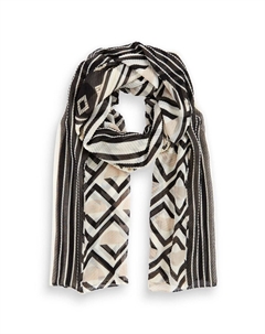 Шарф GEOMETRIC PRINT PLISSE LIGHTWEIGHT, цвет black white Next