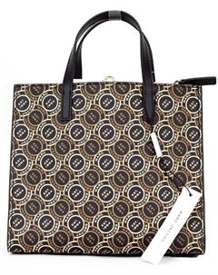 H003M12FA22 Mini Grind Черная/коричневая/коричневая с золотой фурнитурой Женская кожаная мини-сумка-тоут Marc jacobs