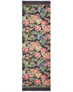 Шарф с графичным принтом и бахромой, черный Etro