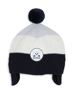 Kidswear шапка бини с нашивкой-логотипом, синий Boss