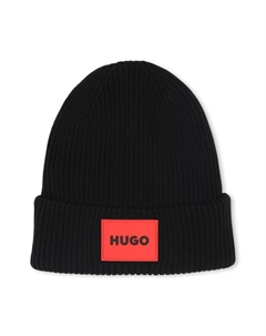 Шапка бини с логотипом, черный Hugo kids