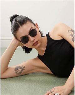 Откройте для себя круглые солнцезащитные очки черного цвета Weekday