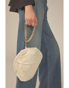 Кожаная сумка-клатч на кнопках, белый Next