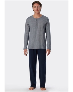Пижама, цвет grau/dunkelblau Schiesser