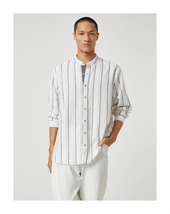 Базовая тканая рубашка с пуговицами на воротнике, белый Koton