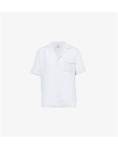 Orlebar коричневая х 007 майтан скараманга льняная рубашка рубашка с накладными карманами, цвет light sky pool Orlebar brown