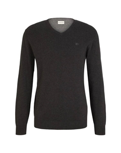 Пуловер, цвет schwarz meliert Tom tailor