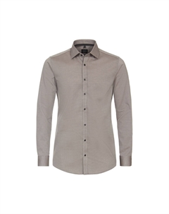 Мужская деловая рубашка однотонного кроя, светло-коричневый Venti