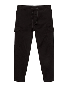 Тканевые брюки Tapered Pants, черный Pull & bear